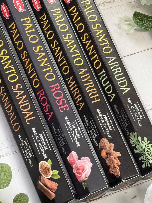 Hem Premium Masala Incense – Palo Santo Collection (Assorted Fragrances)